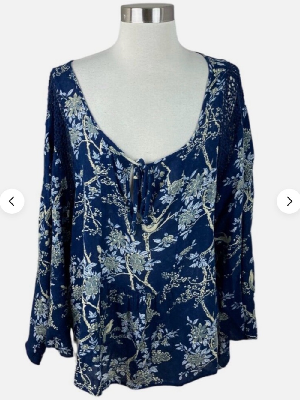 Ralph Lauren Denim & Supply - Navy Floral & Bird Print Blouse